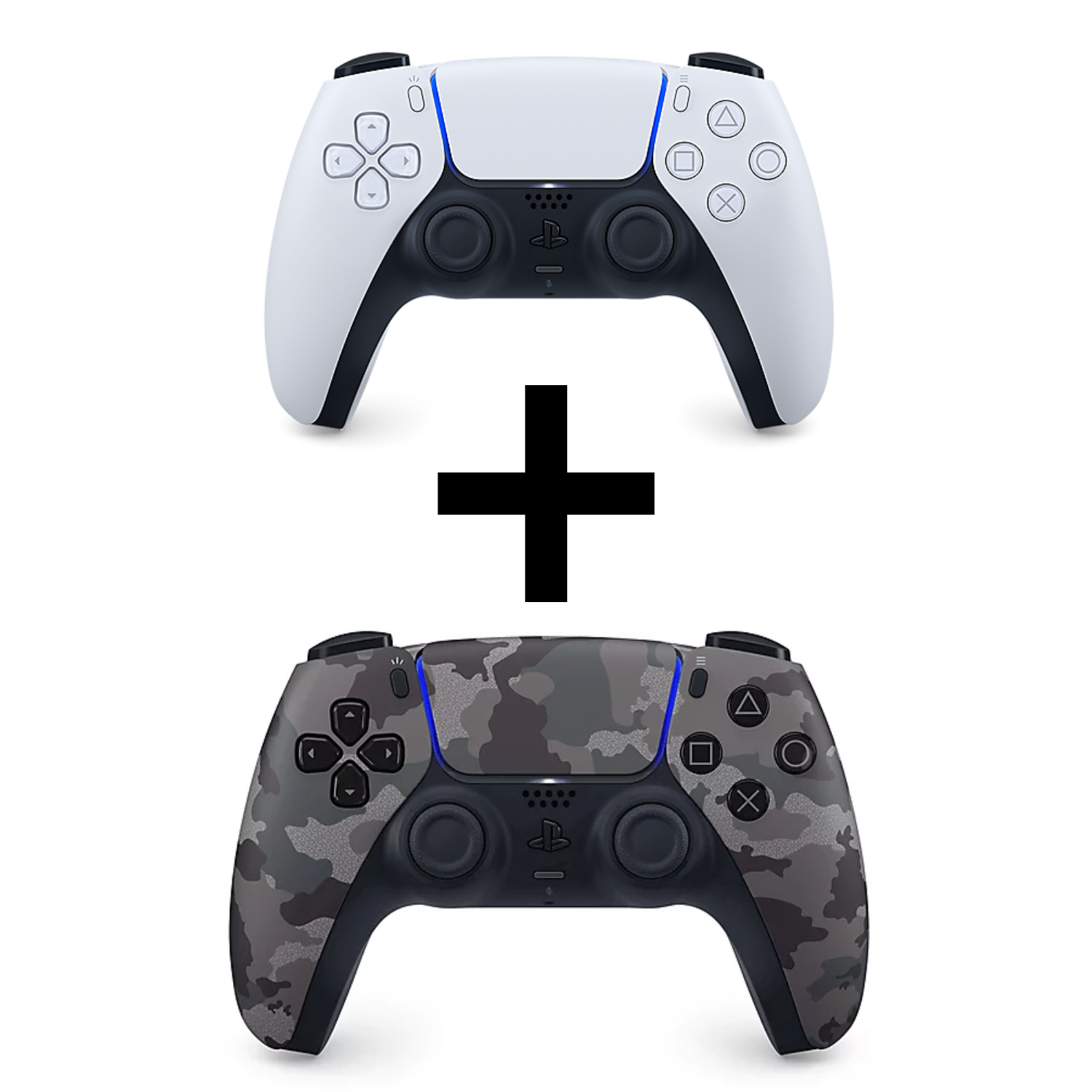 Pack 2 manettes : Blanche + Camouflage